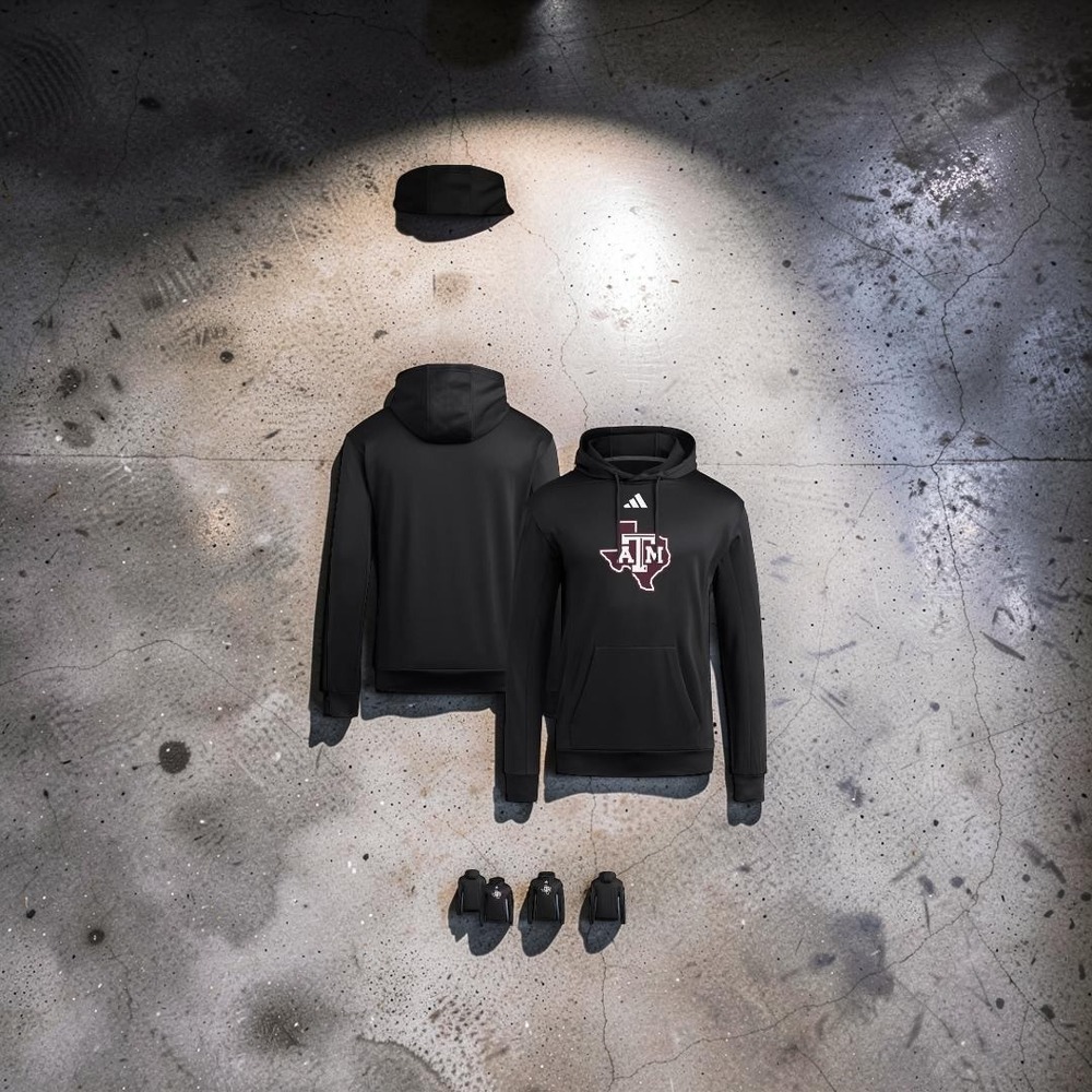 Adidas Texas A&M Aggies Mens Black Performance Pullover Hoodie Sweatshirt - Picture 3 of 3